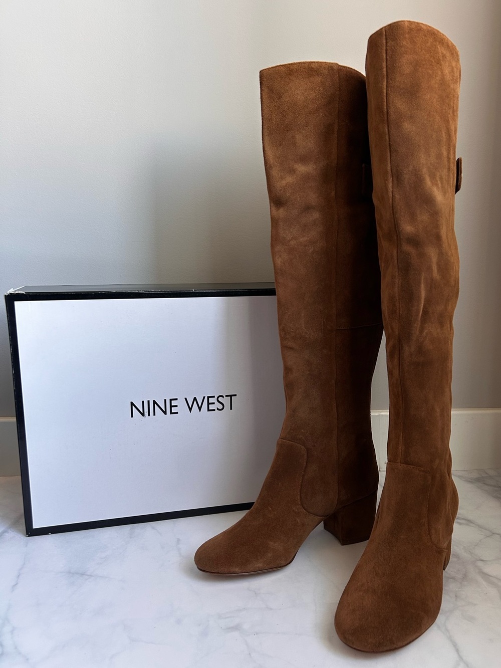 NWT Nine West Queddy Over-The-Knee Suede Boots